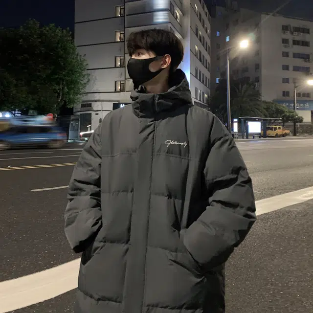 极限涡轮 连帽加厚保暖宽松棉服 男女同款 黑色