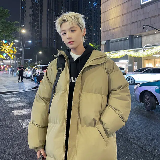 极限涡轮 纯色连帽面包服加厚保暖外套简约百搭棉服 男女同款