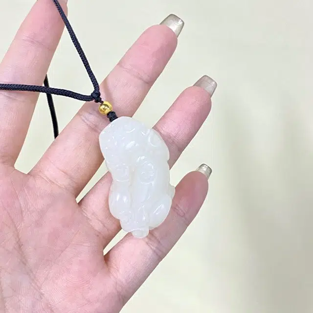 鸳鸯金楼 金珠貔貅招财项链 温润情侣款大小貔貅项链 招财进宝吞金兽 男女同款