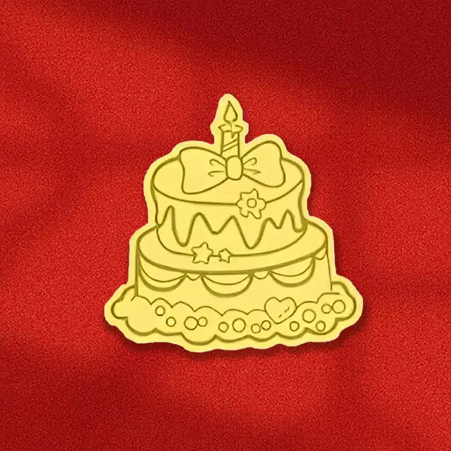 鸳鸯金楼 生日蛋糕手机贴片 足金 一口价 金片 男女同款情侣款