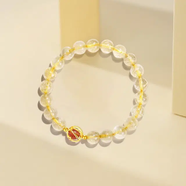 鸳鸯金楼 一夜暴富招财金发晶 轻奢小众精致高级感时尚百搭 好运满满 水晶 玉石手串 女款