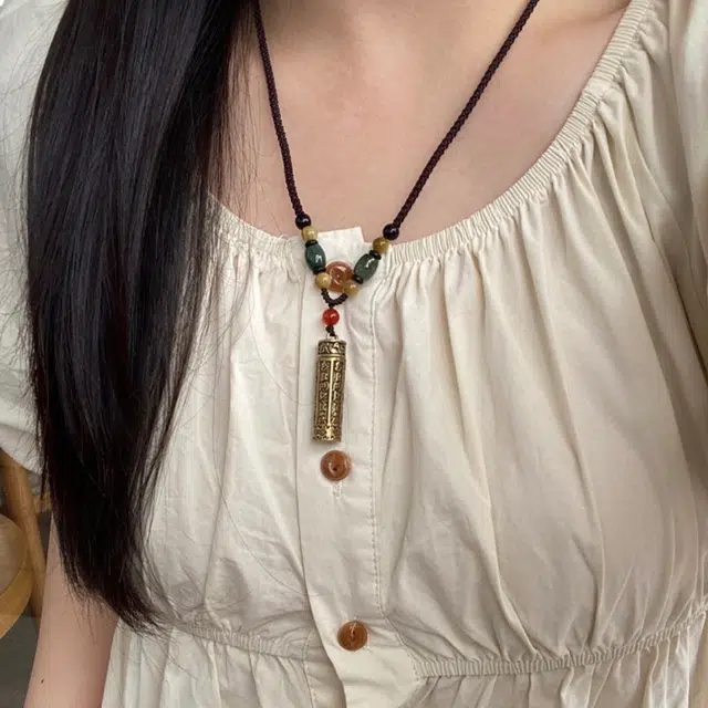 鸳鸯金楼 沉稳系列可打开嘎乌盒吊坠复古挂饰 项链 男女同款情侣款