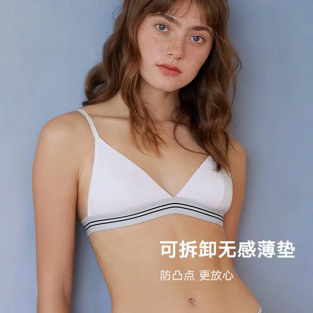 弗利少女 莫代尔三角杯薄垫款内衣裤套装 女款 黑色