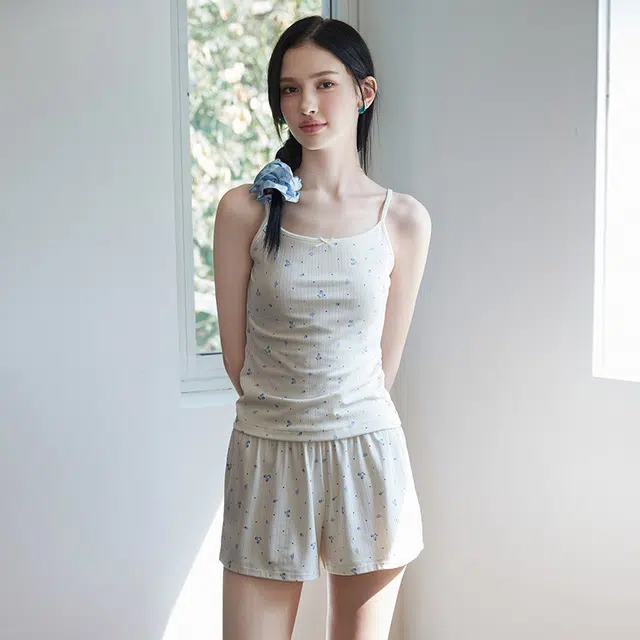 弗利少女 棉质碎花辣妹短裤薄款宽松可外穿遛弯裤休闲舒适透气居家睡裤 女款