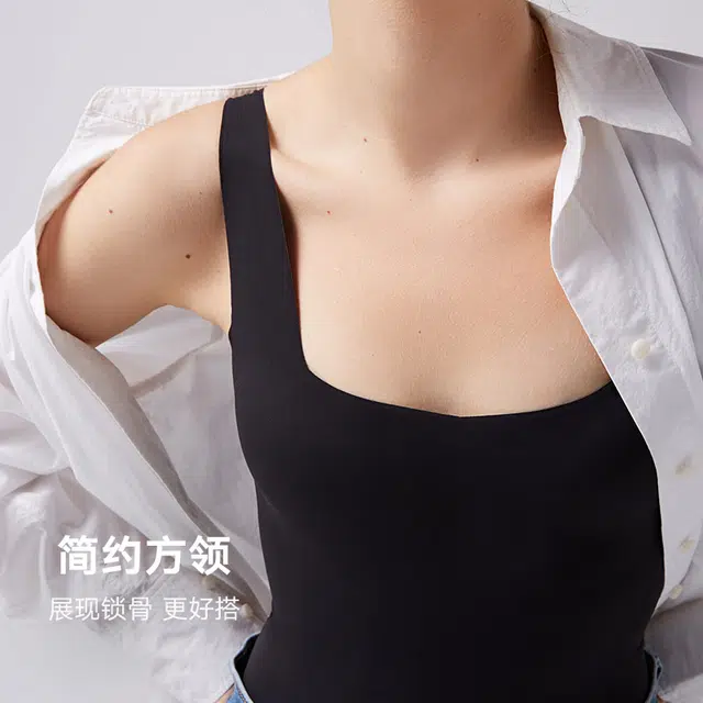 弗利少女 轻薄无痕轻塑高弹力收腰腹含杯垫美体塑身衣套装 女款 黑色