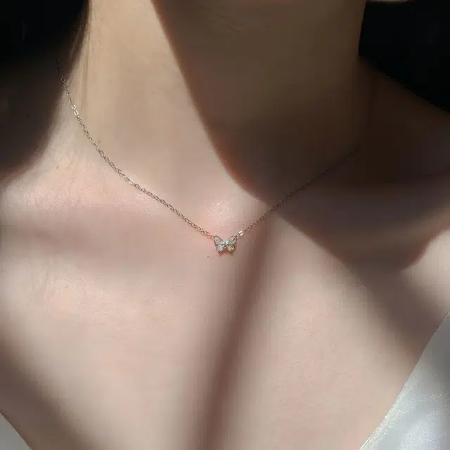 心草 花仙子蝴蝶 甜美梦幻可爱少女心轻奢设计感镂空韩版小众 合金 项链 女款