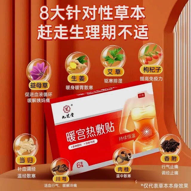 九芝堂 益母草艾草暖宫热敷艾灸贴 全身发热