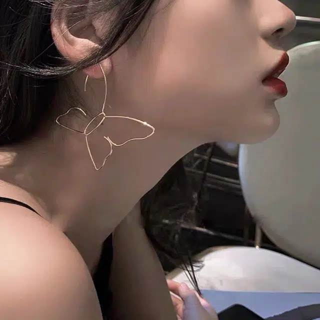 若觅 凹造型 欧美风 合金 耳钉 女款 金色