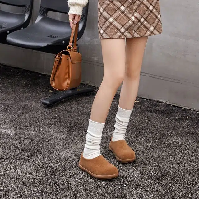 牛反绒 保暖减震增高包裹性 加绒舒适时尚百搭一脚蹬 及踝 雪地靴 女款