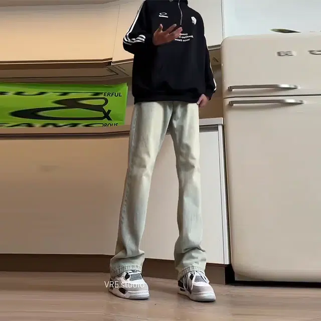捷帕 美式高街复古做旧抽绳松紧腰星星印花拉链长裤子时尚潮牌宽松中腰日常通勤休闲百搭牛仔裤 男女同款