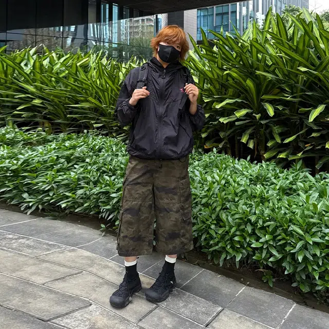 捷帕 美式潮牌户外山系多口袋伐木工装裤水洗复古做旧废土风潮流高街中腰宽松直筒拼接垂感休闲通勤百搭七分裤牛仔短裤 男女同款