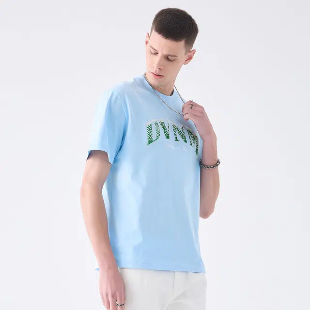 David Naman SS24 Cotton Colorblock Embroidered Tee