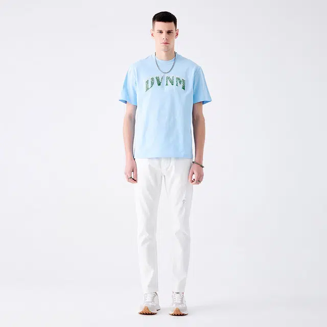 David Naman SS24 Cotton Colorblock Embroidered Tee
