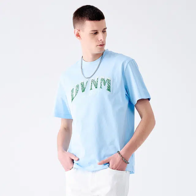 David Naman SS24 Cotton Colorblock Embroidered Tee