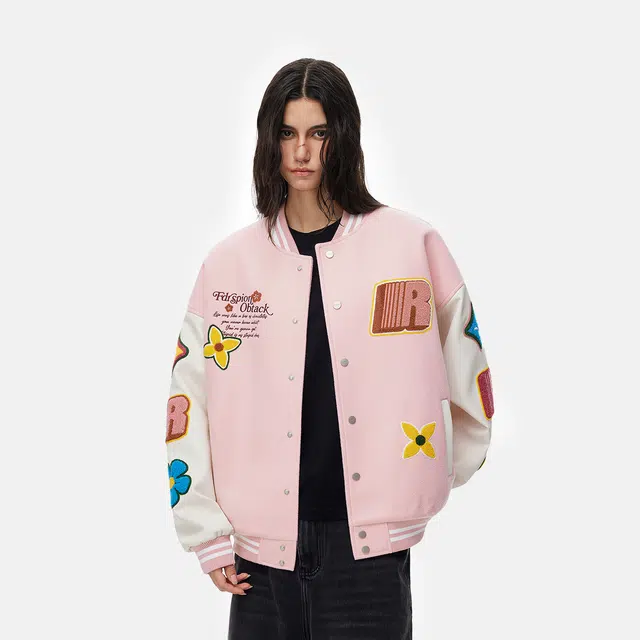FDR Diamond Floral Baseball Jacket