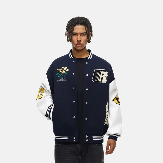 FDR Floral Embroidered Colorblock Jacket