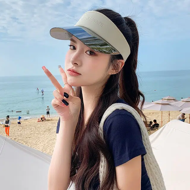 艾佳微 夏季空顶运动跑步网球遮阳显脸小太阳 聚酯纤维 防晒帽 男女同款情侣款