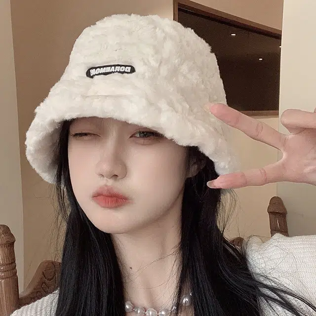 艾佳微 毛绒奶呼呼秋冬绒绒帽保暖显脸小护耳针织 兔毛混纺 渔夫帽 男女同款情侣款