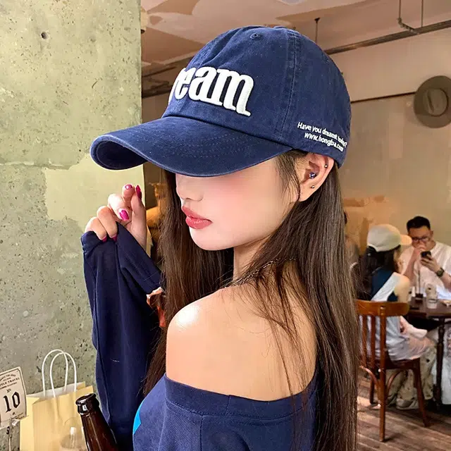 艾佳微 美式街头刺绣字母棒球帽加大加深宽帽檐大头围显脸小高级感 棉 鸭舌帽 男女同款情侣款