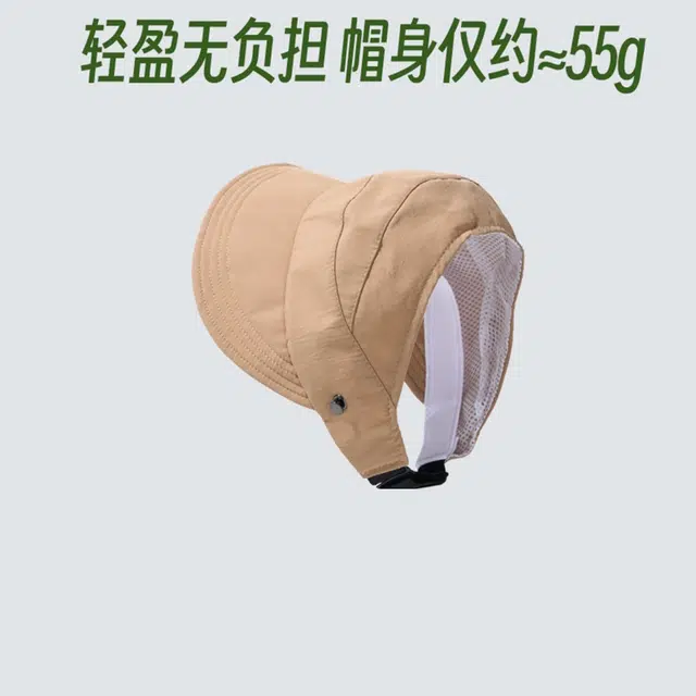 艾佳微 空顶可扎马尾渔夫速干薄款防紫外线户外运动 棉麻 防晒帽 男女同款情侣款