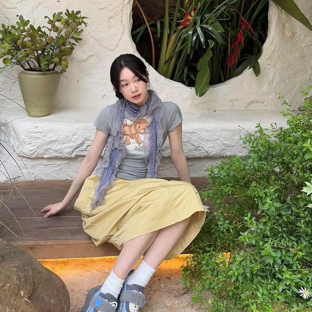 艾佳微 气质日常通勤古早灰蓝色波点蕾丝边木耳边长款 丝巾 男女同款情侣款