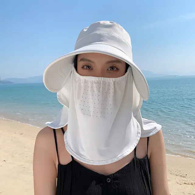 艾佳微 遮阳骑车太阳户外防紫外线 聚酯纤维 防晒帽 男女同款情侣款