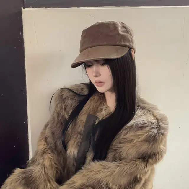 艾佳微 中古风美拉德平顶帽大头围时尚显白显脸小 涤纶 贝雷帽 男女同款情侣款