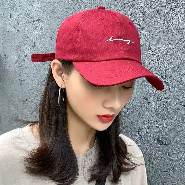 艾佳微 心动瞬间软顶刺绣休闲百搭韩版遮阳 棉 鸭舌帽 男女同款情侣款