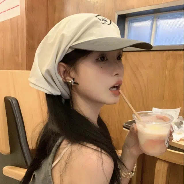 艾佳微 户外露营个性拼接头巾韩系刺绣速干绑带遮阳帽防晒帽子 聚酯纤维 鸭舌帽 男女同款情侣款