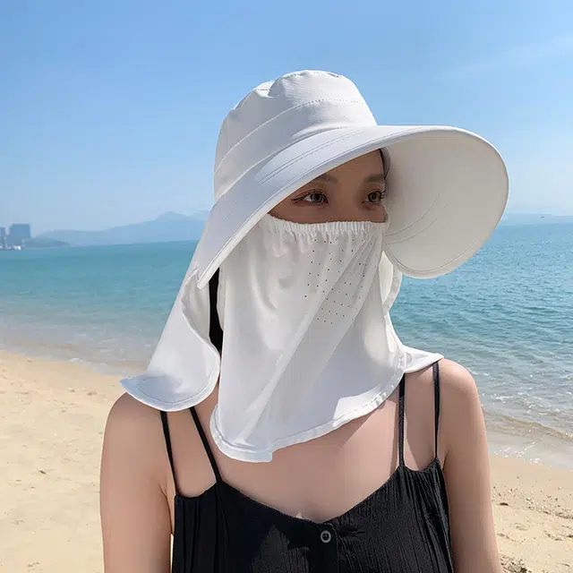 艾佳微 遮阳骑车太阳户外防紫外线 聚酯纤维 防晒帽 男女同款情侣款