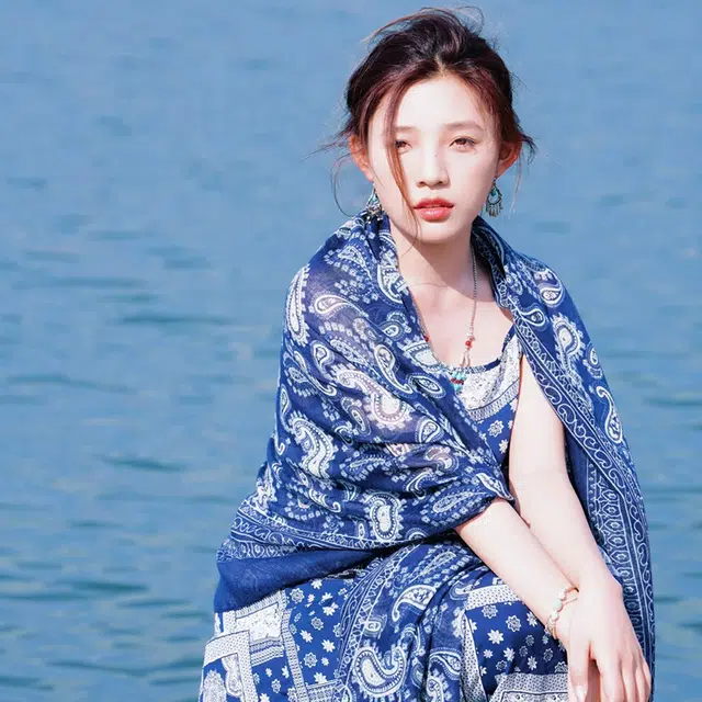 艾佳微 防晒旅游拍照棉麻 聚酯纤维 披肩 女款
