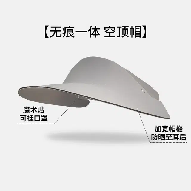 艾佳微 夏季凉爽无痕空顶帽透气遮阳帽户外百搭防紫外线太阳帽 涤纶（聚酯纤维） 防晒帽 男款
