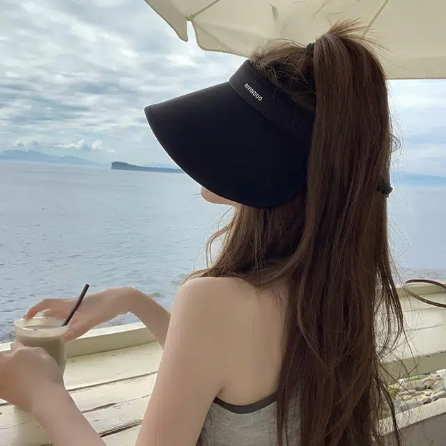 艾佳微 户外防紫外线夏季大檐空顶帽太阳帽户外遮阳帽子 登山帽 锦纶 防晒帽 男女同款情侣款