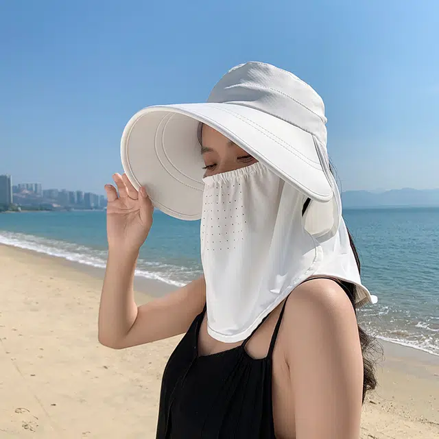 艾佳微 遮阳骑车太阳户外防紫外线 聚酯纤维 防晒帽 男女同款情侣款