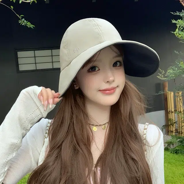 艾佳微 升级版黑胶大檐防晒帽子夏季户外百搭显脸小防紫外线遮阳 聚酯纤维 渔夫帽 男女同款情侣款