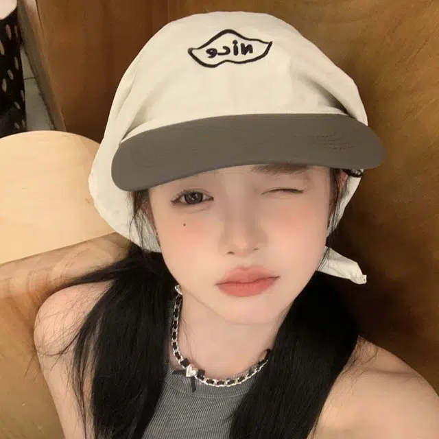 艾佳微 户外露营个性拼接头巾韩系刺绣速干绑带遮阳帽防晒帽子 聚酯纤维 鸭舌帽 男女同款情侣款
