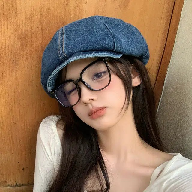 艾佳微 八角帽复古文艺画家帽夏季报童帽百搭帽子 牛仔布 贝雷帽 男女同款情侣款