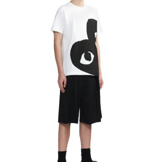 CDG Play Contrast Crewneck T-Shirt