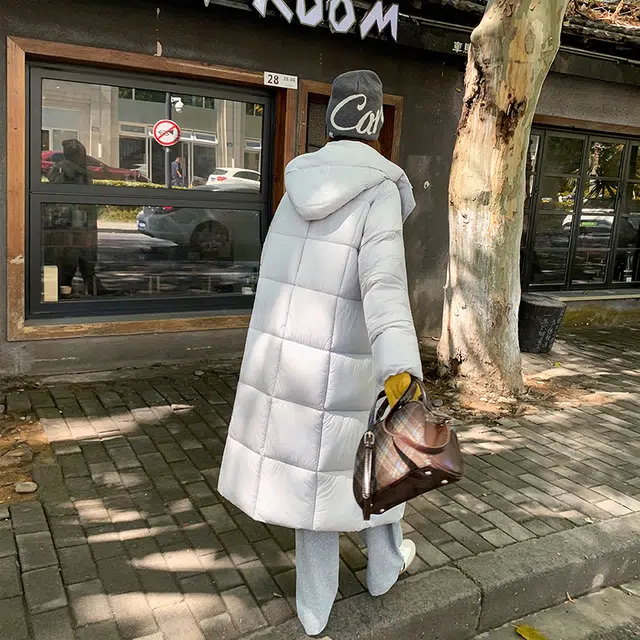 红蜻蜓 冬季中长款保暖棉袄休闲简约直筒棉衣外套过膝面包服棉服 男女同款