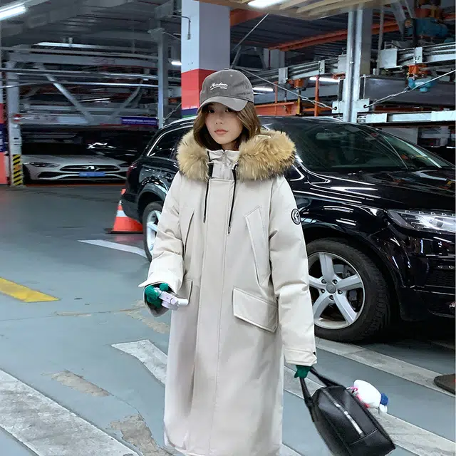红蜻蜓 冬季长款连帽保暖派克服棉衣外套休闲百搭工装棉服 男女同款