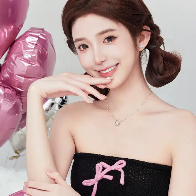 老银坊 足银森系双花耳饰 小清新甜美小巧精致简约百搭配饰 纯银 耳钉 女款