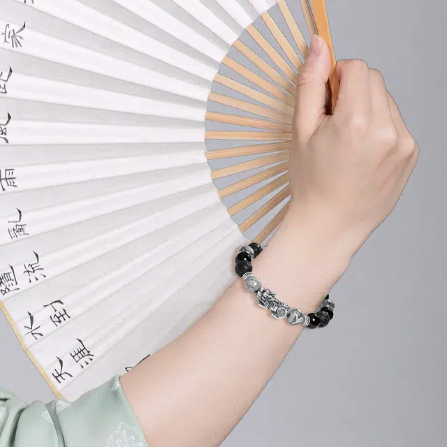 老银坊 转运貔貅珠串 新中式转运招财吞金兽转运珠盘串 本命年国潮文玩 琉璃 手串 男女同款情侣款