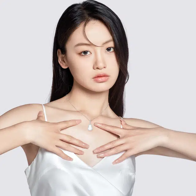 老银坊 福禄晶润葫芦如意 新中式复古小众锁骨链 国风轻奢富贵平安 玉髓 项链 女款
