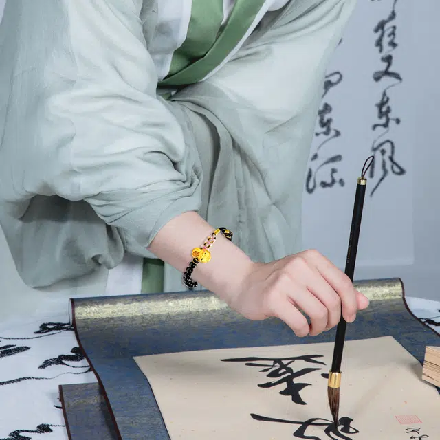 老银坊 福蛇宝宝蛇 新中式本命年国风转运纳福生肖蛇 鸿运连绵本命年诸事顺利手工编绳可调节设计 好运 玛瑙 手链 男女同款情侣款