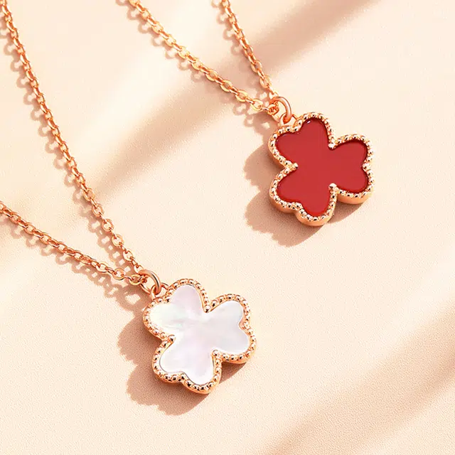 老庙 【赠限量手机金贴】 老庙 三叶草 轻奢新中式国潮国风平安纳福优雅显贵气 百搭日常可调节礼盒包装#好运 玛瑙 项链 女款