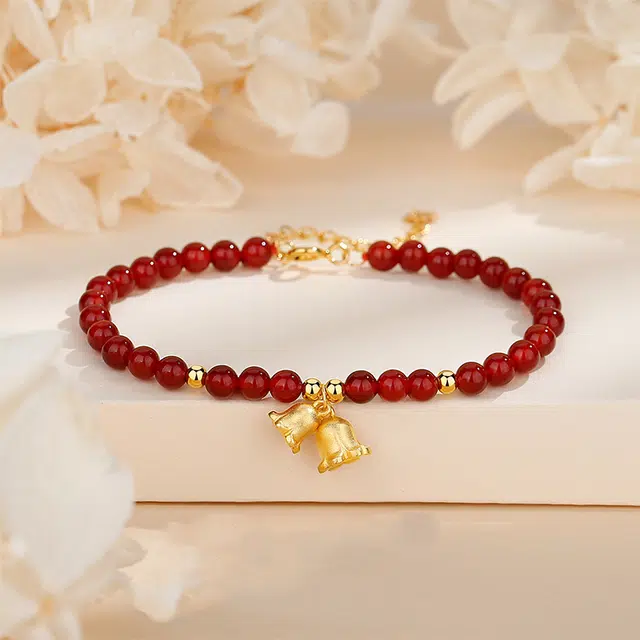 老庙 铃兰花开 新中式国潮国风平安纳福转运珠优雅显贵气 百搭日常可调节 礼盒包装#好运 玛瑙 手串 女款