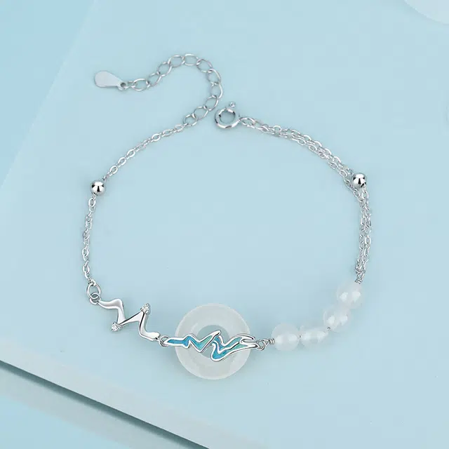 老庙 千里江山平安扣 新中式国潮国风纳福转运礼盒 精致轻奢小众高级设计手饰#好运礼盒包装表白惊喜仪式感 玉髓 手链 女款