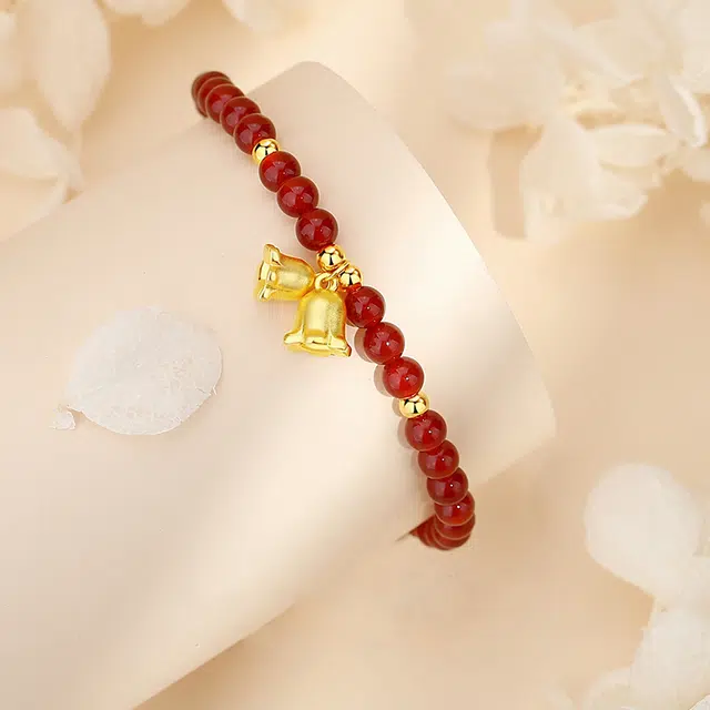 老庙 铃兰花开 新中式国潮国风平安纳福转运珠优雅显贵气 百搭日常可调节 礼盒包装#好运 玛瑙 手串 女款