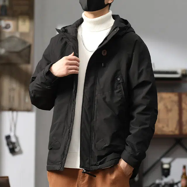 协协乐 美式式外套春秋冬机能风纯色拼接氛围感加绒加厚户外山系多功能夹克三防上衣工装服登山服棉服 男款