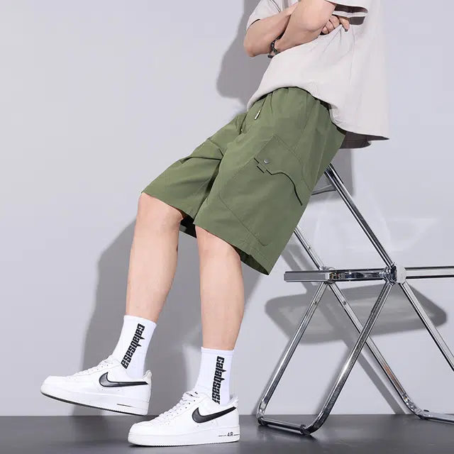 协协乐 薄款透气宽松五分时尚百搭简约工装短裤 男款